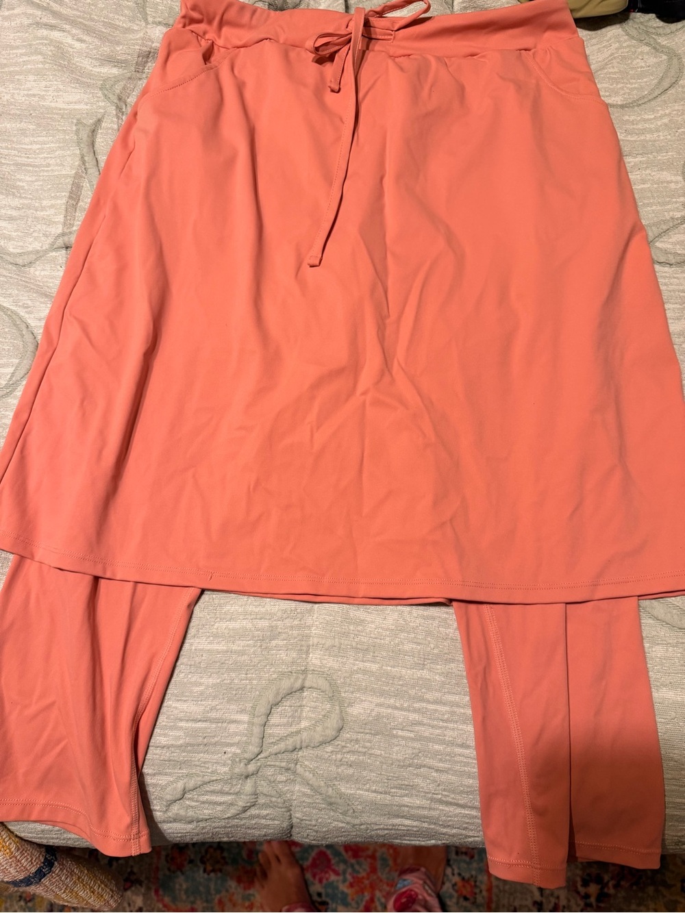 Coral Active Skirt with Built-In Leggings